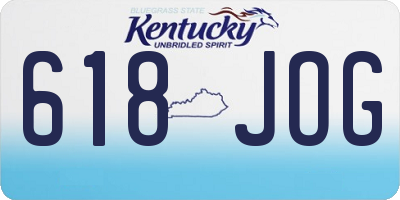 KY license plate 618JOG