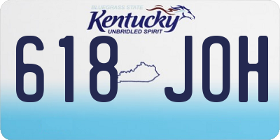 KY license plate 618JOH