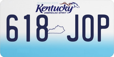 KY license plate 618JOP