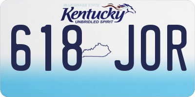 KY license plate 618JOR