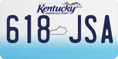 KY license plate 618JSA