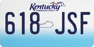 KY license plate 618JSF
