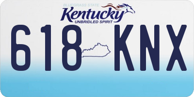 KY license plate 618KNX
