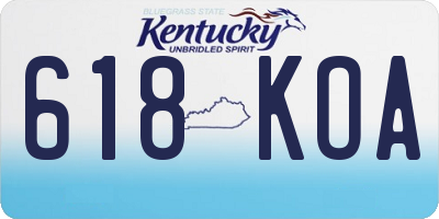 KY license plate 618KOA
