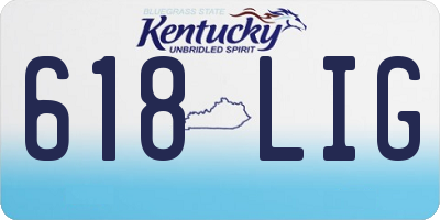 KY license plate 618LIG