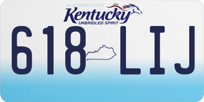 KY license plate 618LIJ