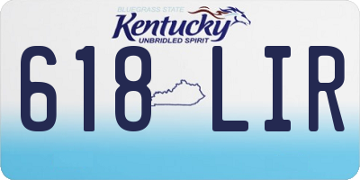 KY license plate 618LIR
