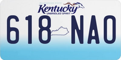 KY license plate 618NAO