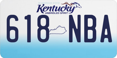KY license plate 618NBA