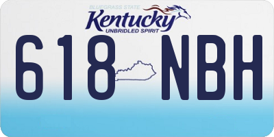 KY license plate 618NBH