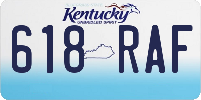 KY license plate 618RAF