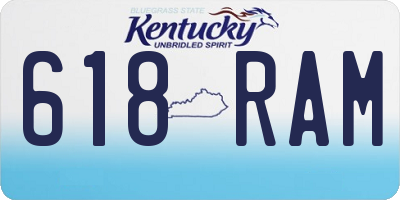 KY license plate 618RAM