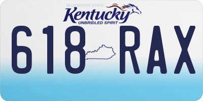 KY license plate 618RAX