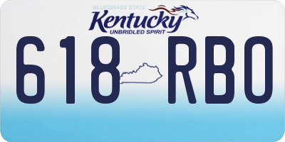 KY license plate 618RBO