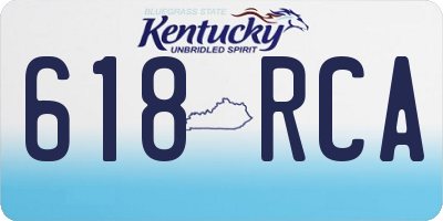 KY license plate 618RCA