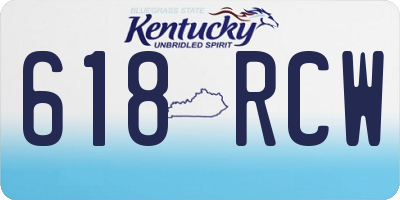 KY license plate 618RCW