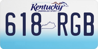 KY license plate 618RGB
