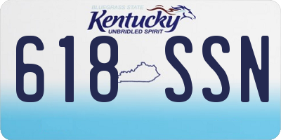 KY license plate 618SSN