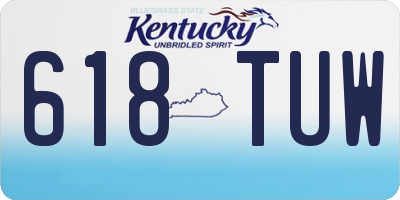 KY license plate 618TUW