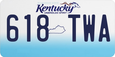 KY license plate 618TWA