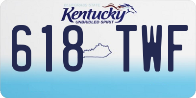 KY license plate 618TWF