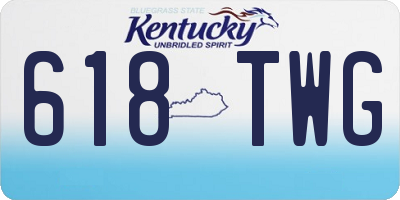 KY license plate 618TWG