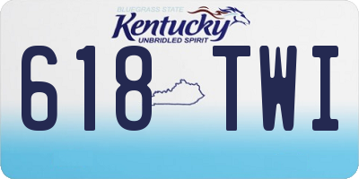 KY license plate 618TWI