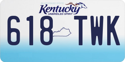 KY license plate 618TWK
