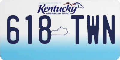 KY license plate 618TWN