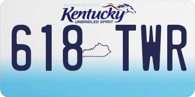 KY license plate 618TWR