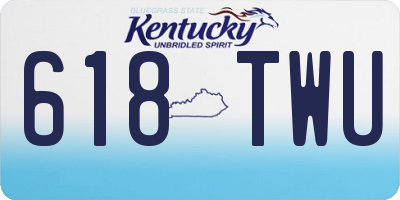 KY license plate 618TWU