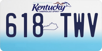 KY license plate 618TWV