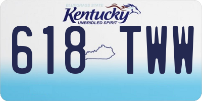 KY license plate 618TWW