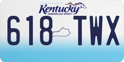 KY license plate 618TWX