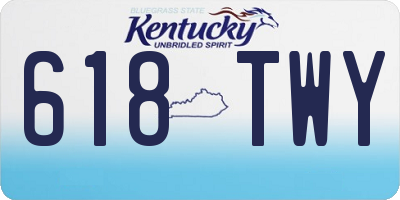 KY license plate 618TWY