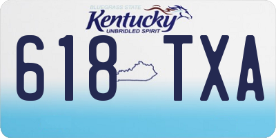 KY license plate 618TXA