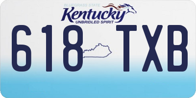 KY license plate 618TXB