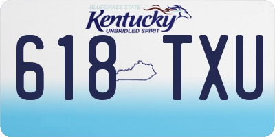 KY license plate 618TXU