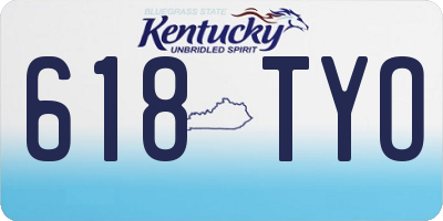 KY license plate 618TYO