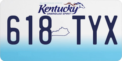 KY license plate 618TYX