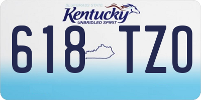 KY license plate 618TZO