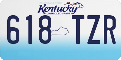 KY license plate 618TZR