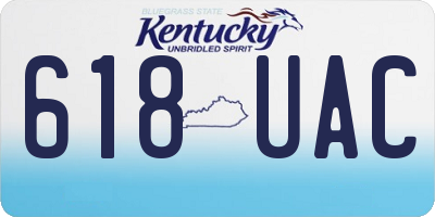 KY license plate 618UAC