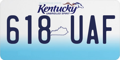 KY license plate 618UAF