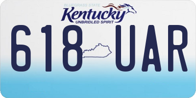 KY license plate 618UAR