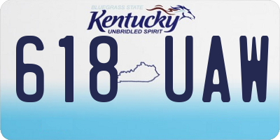 KY license plate 618UAW