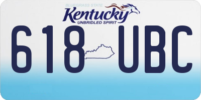 KY license plate 618UBC