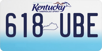 KY license plate 618UBE