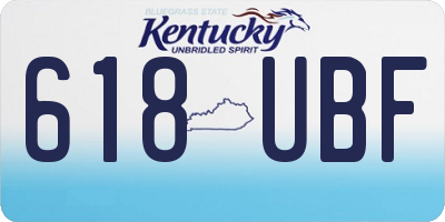 KY license plate 618UBF
