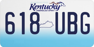 KY license plate 618UBG